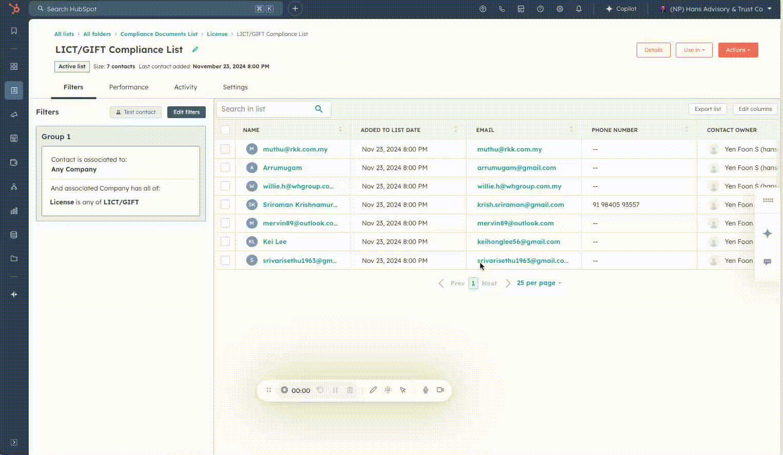 Check Commens on List