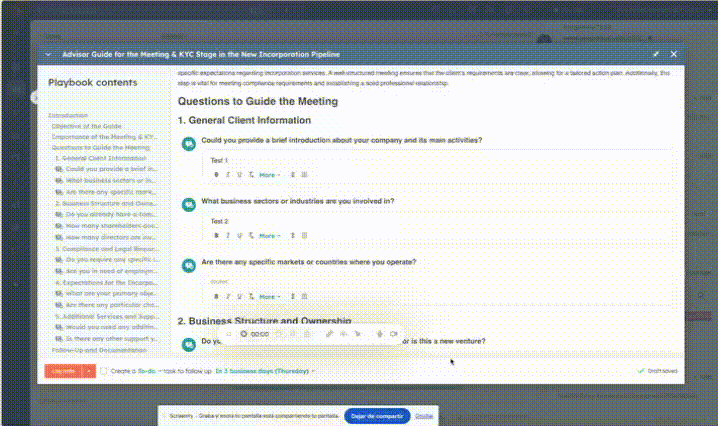 Register de Playbook Note