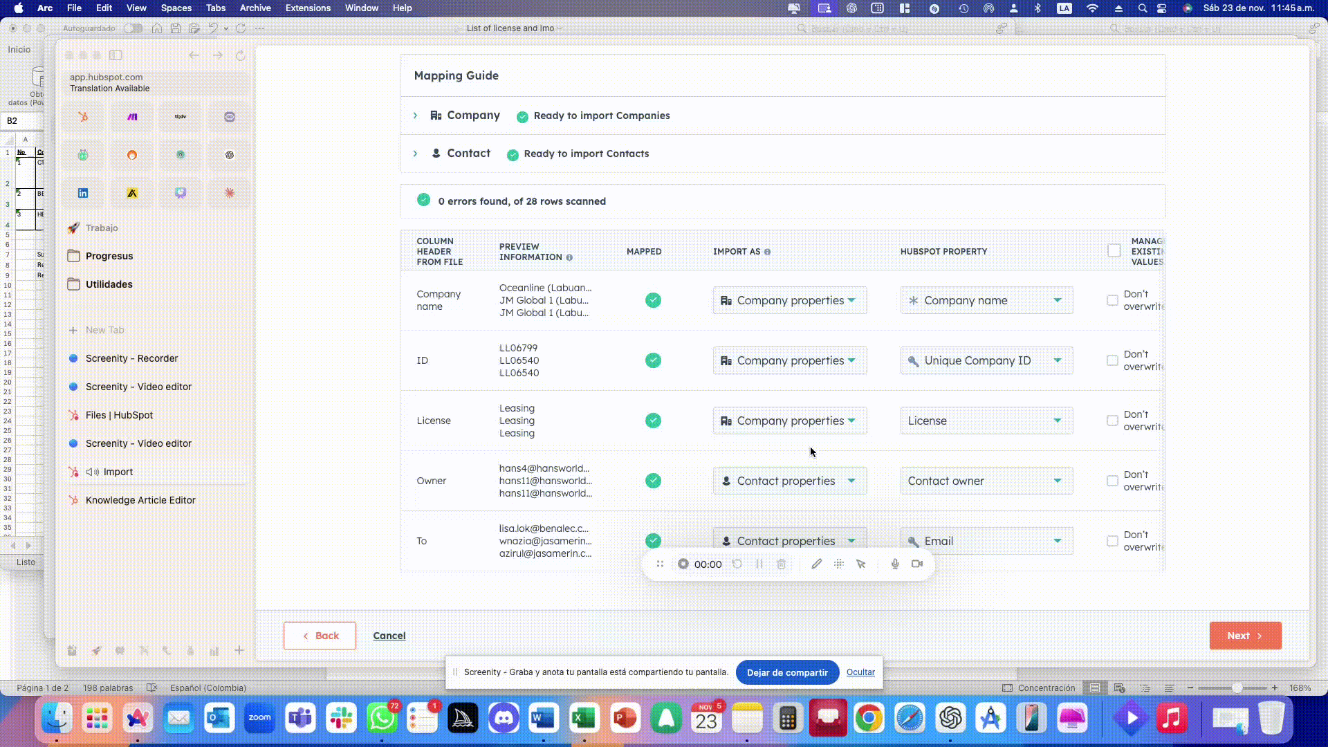 Ultimos Detalles de Importacion de archiovos